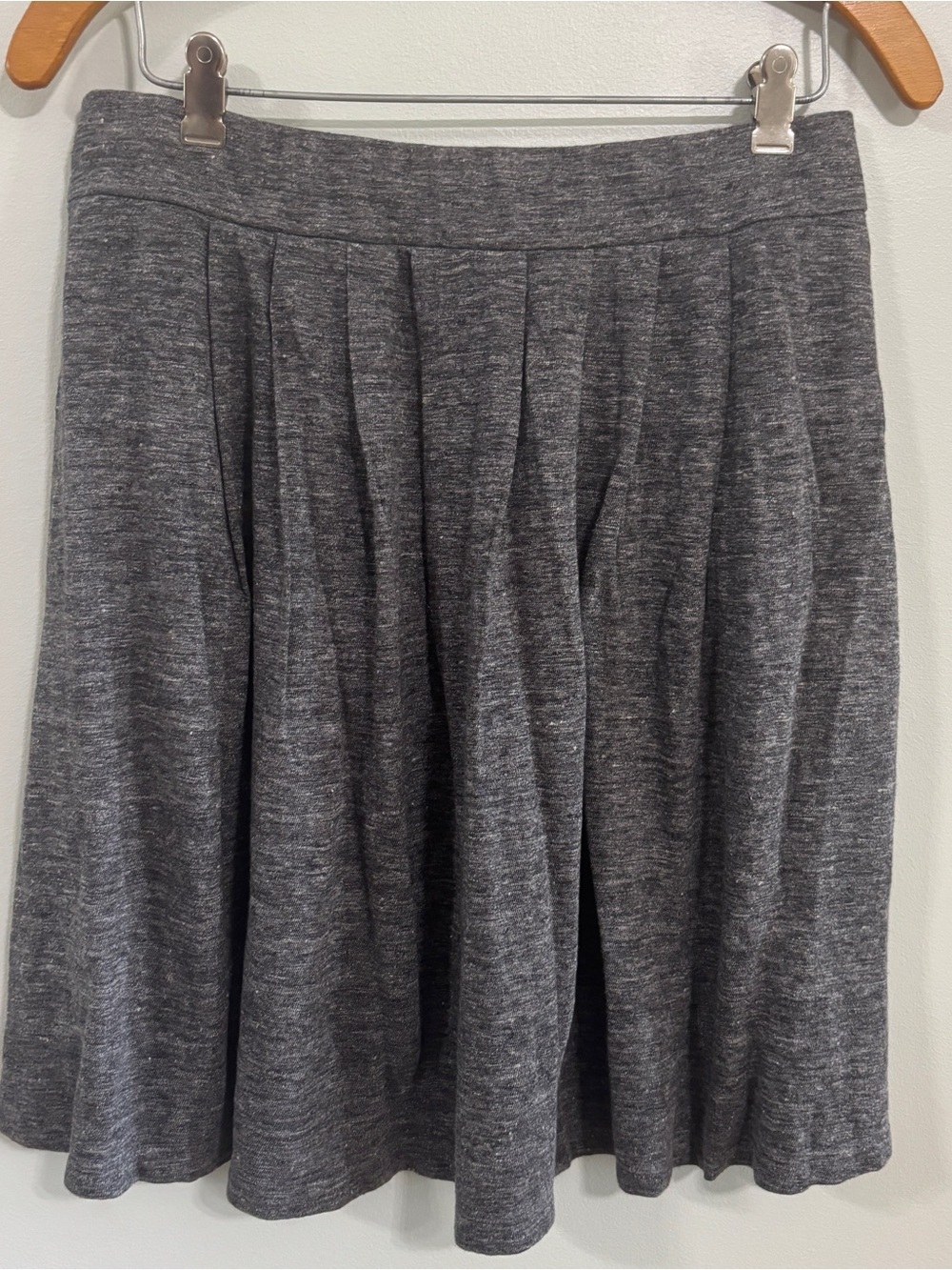 Eileen Fisher Gray Pleated linen mini Skirt extra small
